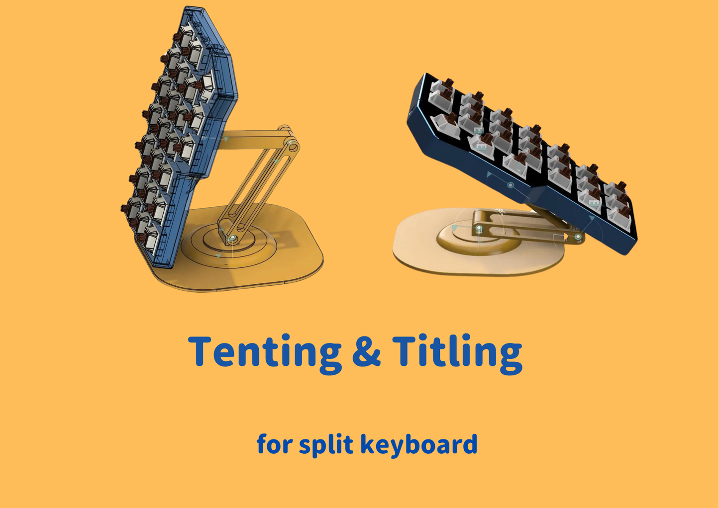 Tenting & Tilting Kit for Split Keyboards, Stand Typing, set of 2 (1 pair)